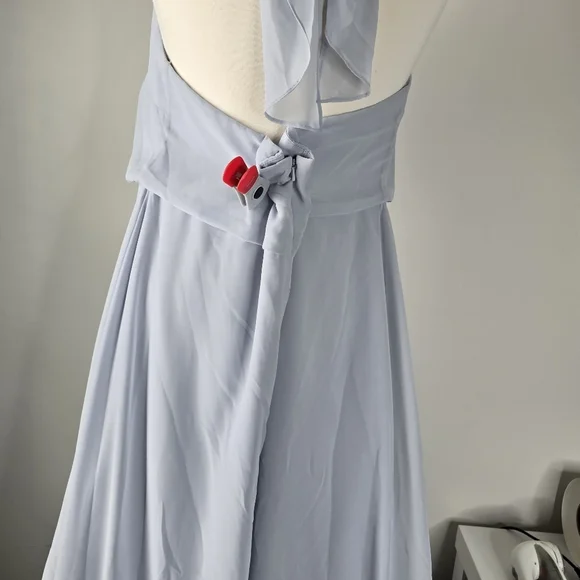 Jenny Yoo Brett A-Line Halter High Neck Chiffon Bridesmaid Formal Dress Size 22 - Picture 8 of 16